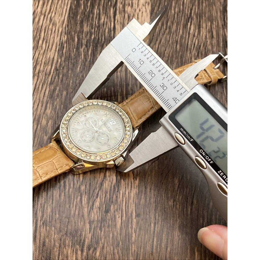 Kessaris Pear Dial with Rhinestone Bezel Women's Watch New Battery Working - Picture 10 of 11